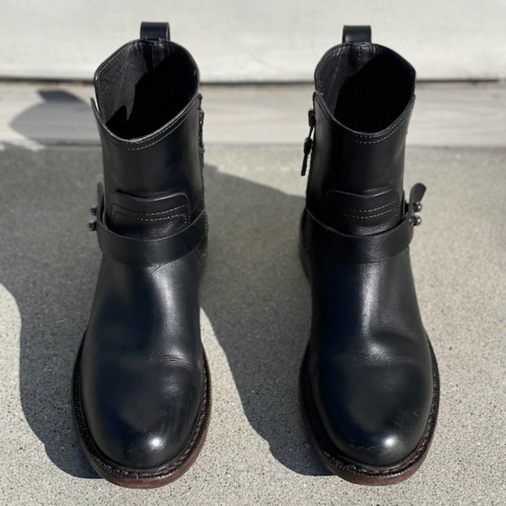 Rag & Bone Black Leather Moto Boots (size 37)
